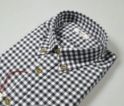Camicia Ingram A Quadri Grigio In Flanella Button Down Modern Fit