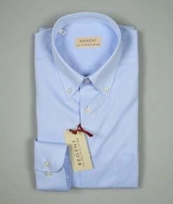 Regent By Pancaldi Camicia Pancaldi Celeste Cotone Twill Button Down -Meyer Shop 0 395d19b6 1200