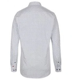 PURE SHIRT Camicia Pure Slim Fit In Puro Cotone Stampato Blu Con Ananas