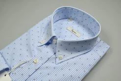 Ingram Made In Italy Camicia Ingram A Righe Azzurro Chiaro Collo Button Down Regular Fit