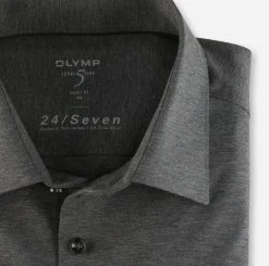 Camicia Olymp Level Five In Jersey Grigio Scuro Slim Fit -Meyer Shop 0 3dd2fc76 706