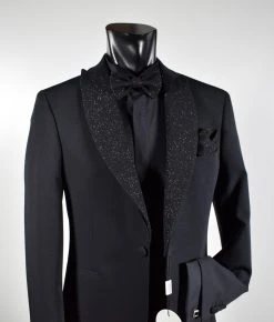 Musani Uomo Wedding 2.0 Smoking Nero Slim Fit Musani Con Petto A Lancia Brillantinato -Meyer Shop 0 3dfe0af6 1200