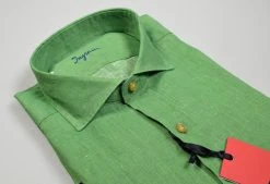 Camicia Verde In Puro Lino Tinta In Capo Ingram Modern Fit Collo Alla Francese -Meyer Shop 0 3e034a8b 1600