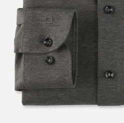 Camicia Olymp Level Five In Jersey Grigio Scuro Slim Fit