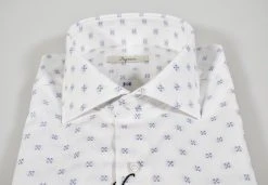 Camicia Ingram Slim Fit Bianca Con Disegno Blu -Meyer Shop 0 3f199f18 1600