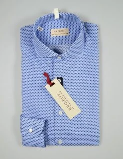 Regent By Pancaldi Camicia Pancaldi Slim Fit Stampa Azzurra Collo Francese -Meyer Shop 0 4060c63b 1200
