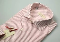 Regent By Pancaldi Camicia Slim Fit Pancaldi A Righe Rosse Cotone Stretch -Meyer Shop 0 4108e95e 1600