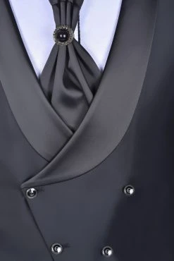 Baggi Men Smoking Con Petto A Lancia Nero Baggi Slim Fit Con Gilet E Plastron -Meyer Shop 0 44e693c3 1700