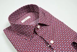 Camicia Ingram Slim Fit Fantasia Geometrica Bordeaux -Meyer Shop 0 45affb4f 1600