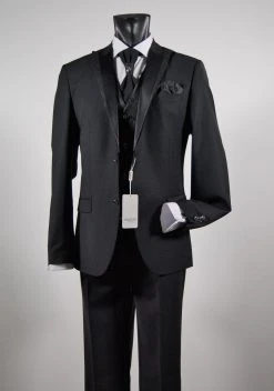 Abito Nero Musani Cerimonia Uomo Drop Sei Lana Stretch