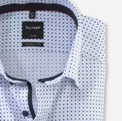 OLYMP Luxor Camicia Olymp Collo Button Down Modern Fit Bianca Cotone Stampato -Meyer Shop 0 4682fee3 706