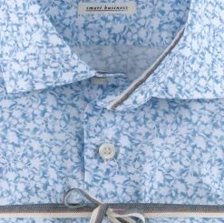 OLYMP Level Five Smart Business Camicia Olymp Body Slim Fit Cotone Stampa Celeste A Fiori -Meyer Shop 0 4688eeca 706