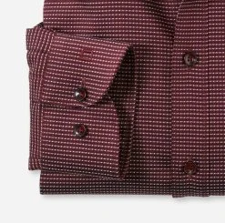 OLYMP Level Five Camicia Olymp Bordeaux Con Micro Disegno Slim Fit -Meyer Shop 0 46ac3bcb 706
