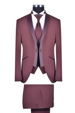 Baggi Men Abito Alla Coreana Da Sposo Rosa Borgogna Baggi Cerimonia -Meyer Shop 0 47acd853 1700