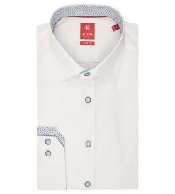 PURE SHIRT Camicia Bianca Slim Ft Pure Cotone Stretch Con Interno Collo/polso In Contrasto -Meyer Shop 0 48c34d48 1000