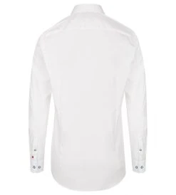 PURE SHIRT Camicia Bianca Slim Ft Pure Cotone Stretch Con Interno Collo/polso In Contrasto