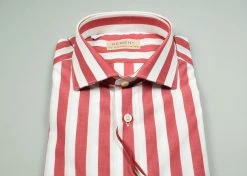 Regent By Pancaldi Camicia Pancaldi Slim Fit A Righe Rosse Larghe Cotone Stretch -Meyer Shop 0 4a3812d5 1600