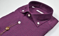 Camicia Bordeaux Ingram In Velluto Stampato Regular Fit -Meyer Shop 0 4b047342 1600