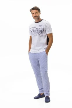 GREEN COAST Made In Italy Pantalone Effetto Tuta A Righe Azzurro Green Coast Puro Cotone Seersucker -Meyer Shop 0 4b4bc6ea 1200