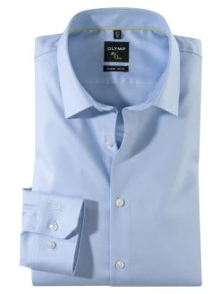 OLYMP N. 6 Camicia Celeste Super Slim Fit Olymp Cotone Twill Stretch -Meyer Shop 0 4b61b239 1700