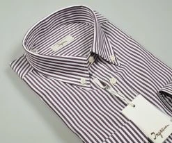 Camicia Ingram A Righe Bordeaux Collo Button Down -Meyer Shop 0 4b81f551 1437