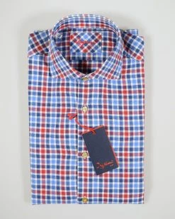 Camicia Ingram A Quadretti Rosso E Blu Vestibilità Slim Fit -Meyer Shop 0 4bd846cb 1200