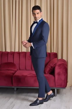 Baggi Men Smoking Blu Baggi Slim Fit Con Petto A Scialle In Velluto -Meyer Shop 0 4c2a2d59 1200