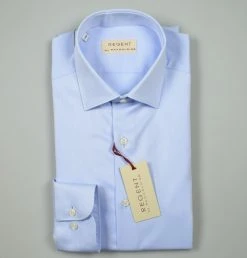 Regent By Pancaldi Camicia Celeste Pancaldi In Cotone Twill Regular Fit -Meyer Shop 0 4c5f0af6 1200