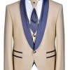 Baggi Men Smoking Beige Baggi Slim Fit Con Gilet E Plastron