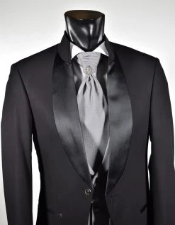 Abito Nero Musani Cerimonia Modello Coreano Slim Fit -Meyer Shop 0 4d4db774 1200