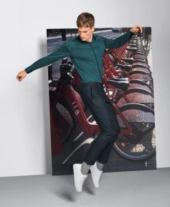 OLYMP No. Six Camicia Olymp In Jersey Bordeaux Super Slim Fit