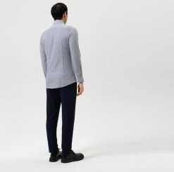 OLYMP N. 6 Camicia A Righe Blu Olymp In Jersey Super Slim Fit -Meyer Shop 0 5200478d 706