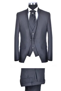 Baggi Men Abito Da Sposo Nero Alla Coreana Baggi Slim Fit -Meyer Shop 0 52282dd6 1200