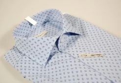 Camicia Celeste Micro Fantasia Ingram Vestibilità Slim Fit -Meyer Shop 0 526743b3 1600