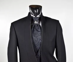 Abito Nero Slim Fit Musani Cerimonia Modello Alla Coreana -Meyer Shop 0 52fe09e8 1412