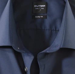 OLYMP Level Five Camicia Blu Scuro Olymp Slim Fit Cotone Stretch