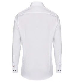 PURE SHIRT Camicia Pure Bianca Slim Ft In Puro Cotone Con Interno Collo/polso In Contrasto -Meyer Shop 0 54f67f92 1000