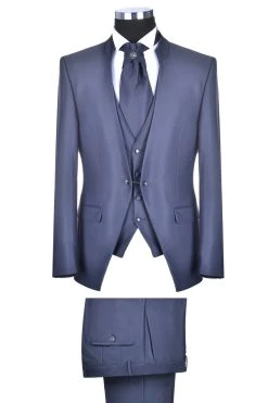 Baggi Men Abito Da Sposo Blu Alla Coreana Baggi Slim Fit -Meyer Shop 0 55471c6f 1200