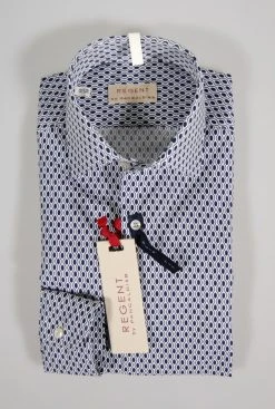 Camicia Slim Fit Regent By Pancaldi A Fantasia Blu Stretch -Meyer Shop 0 55a82f51 1200