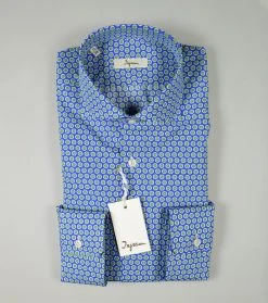 Camicia Ingram In Cotone Con Fantasia Stampata Azzurra -Meyer Shop 0 56dfd6df 1200