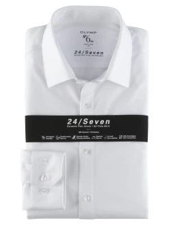 OLYMP No. Six Camicia Olymp In Jersey Bianca Super Slim Fit