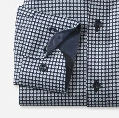 OLYMP Level Five Camicia Olymp Body Fit Blu Fantasia In Cotone Stampato Stretch -Meyer Shop 0 59af64f4 706