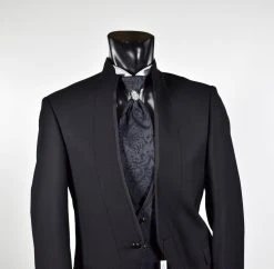 Abito Nero Slim Fit Musani Cerimonia Modello Alla Coreana -Meyer Shop 0 5a1f9eec 1226