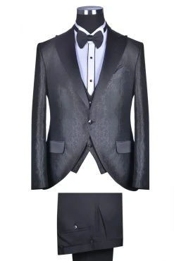 Baggi Men Abito Baggi Nero Damascato Con Petto A Lancia -Meyer Shop 0 5b10922c 1700