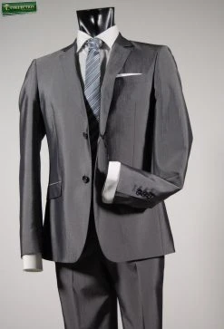 JOHN BARRITT - STYLE FASHION Abito Slim Fit Grigio Lucido John Barritt -Meyer Shop 0 5c21ce0e 1700