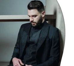 Musani Uomo Wedding 2.0 Smoking Nero Slim Fit Musani Con Petto A Lancia Brillantinato -Meyer Shop 0 5c4e476e 989