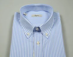 Camicia A Righe Celeste Ingram Collo Button Down Con Taschino -Meyer Shop 0 5d44e9b1 1543