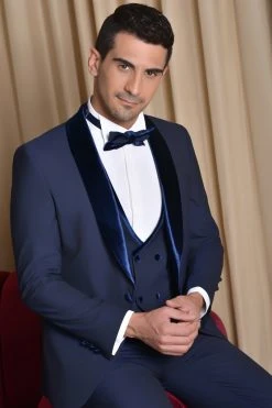 Baggi Men Smoking Blu Baggi Slim Fit Con Petto A Scialle In Velluto -Meyer Shop 0 5f4b957f 1200