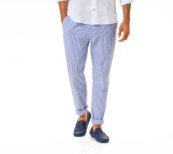 GREEN COAST Made In Italy Pantalone Effetto Tuta A Righe Azzurro Green Coast Puro Cotone Seersucker -Meyer Shop 0 5f8b9d21 1700