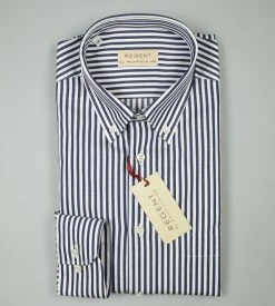 Regent By Pancaldi Camicia Pancaldi A Righe Blu Regular Fit